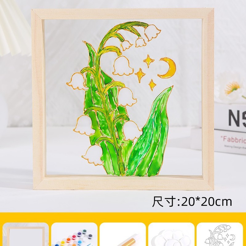 实木亚克力玻璃画框 儿童幼儿园diy绘画涂鸦手绘创意美术手工材料|undefined