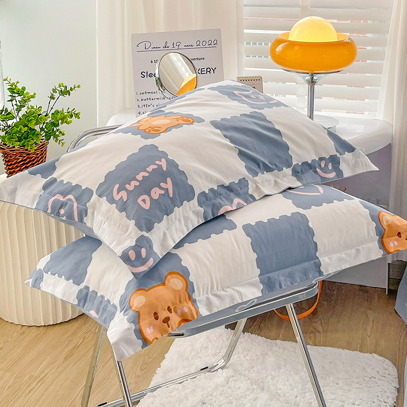 베개 커버 2025 신상 순면 프린트 48x74cm 한 쌍 단일 학생 기숙사 순면 베개 커버