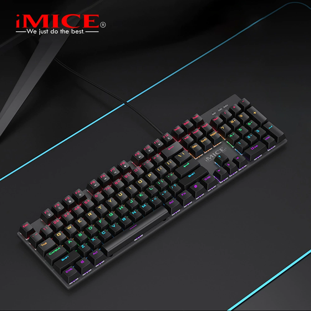 Machining Customs-IMICE Реальная механическая клавиатура GK600 для игр Rainbow Laughing Mixed Light 104 клавиш Penbook
