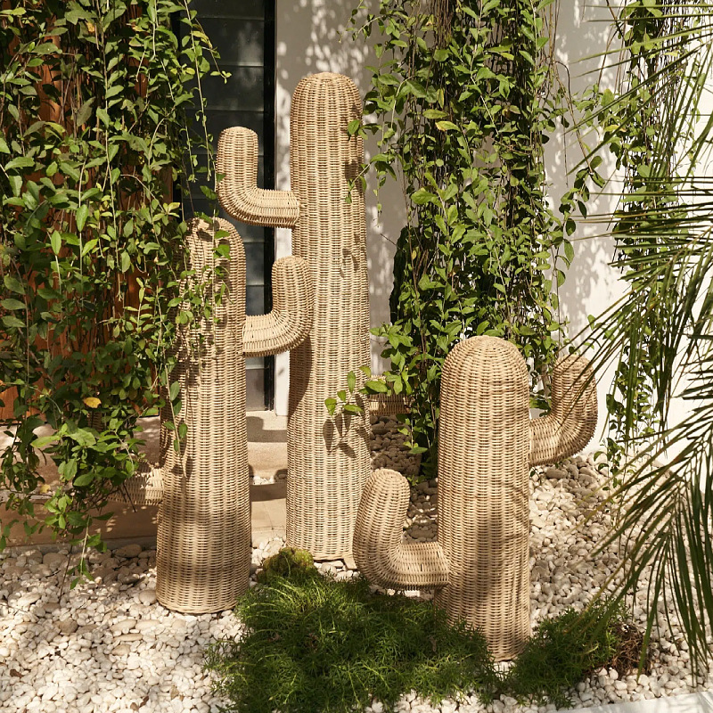 Viento tranquilo de vid natural trenzado de cactus del desierto ornamentos de sala de estar pasillo de entrada jardín decoración de vid americana