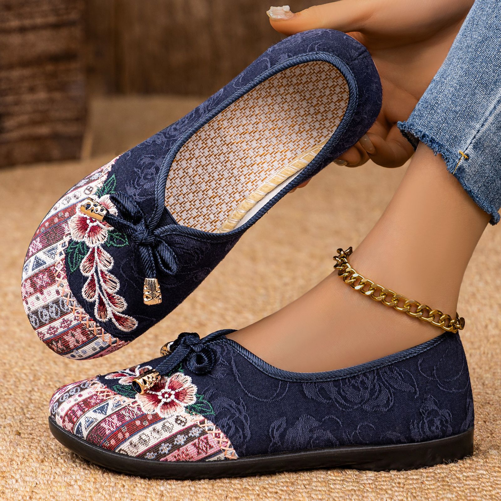 Zapatos de mujer 2026 primavera transfronterizos zapatos de tela transpirables suela suave zapatos de mujer zapatos casuales ligeros cómodos image 4