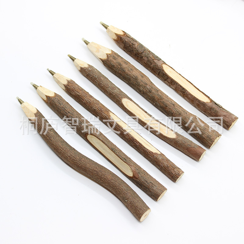 Creativo de madera bolígrafo lápiz de madera rama natural publicidad pluma de la corteza