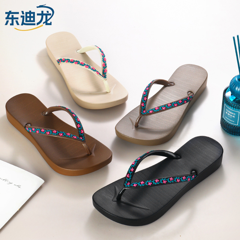 Dongdilong ビーチサンダル レディース 夏 アウター 2025 新しい厚底ビーチサンダル ビーチサンダル|undefined