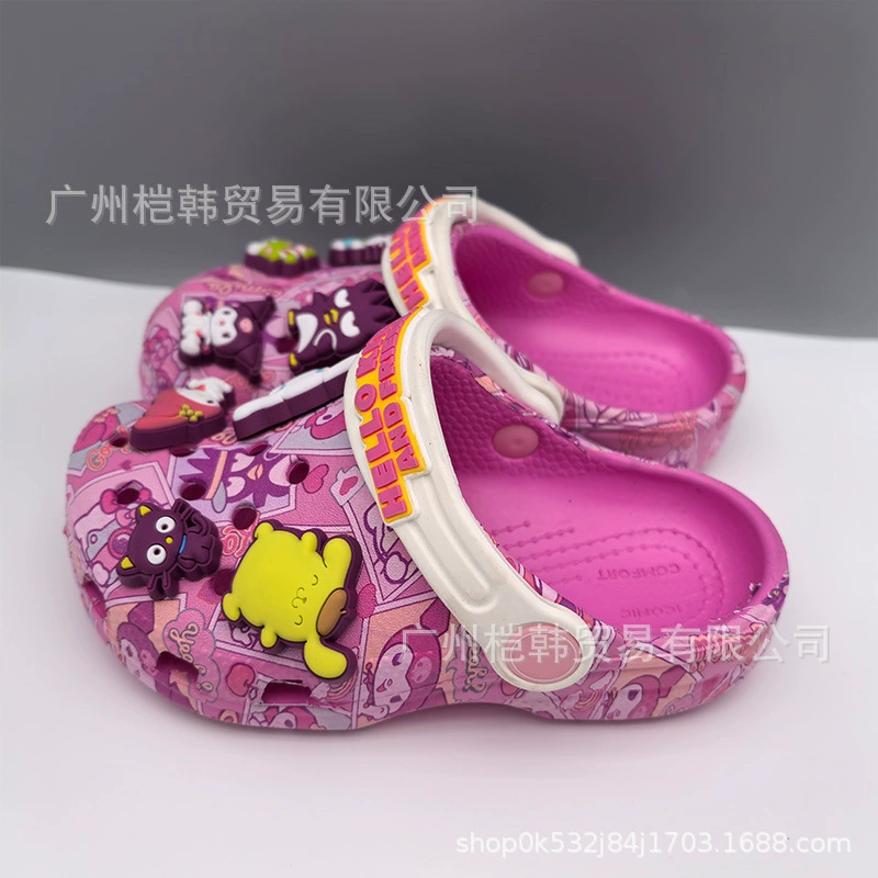 Cross Sanrio совместно знаменитые детские пещерные туфли Нескользящие сандалии для мальчиков Баотоу тапочки для девочек пляжные туфли