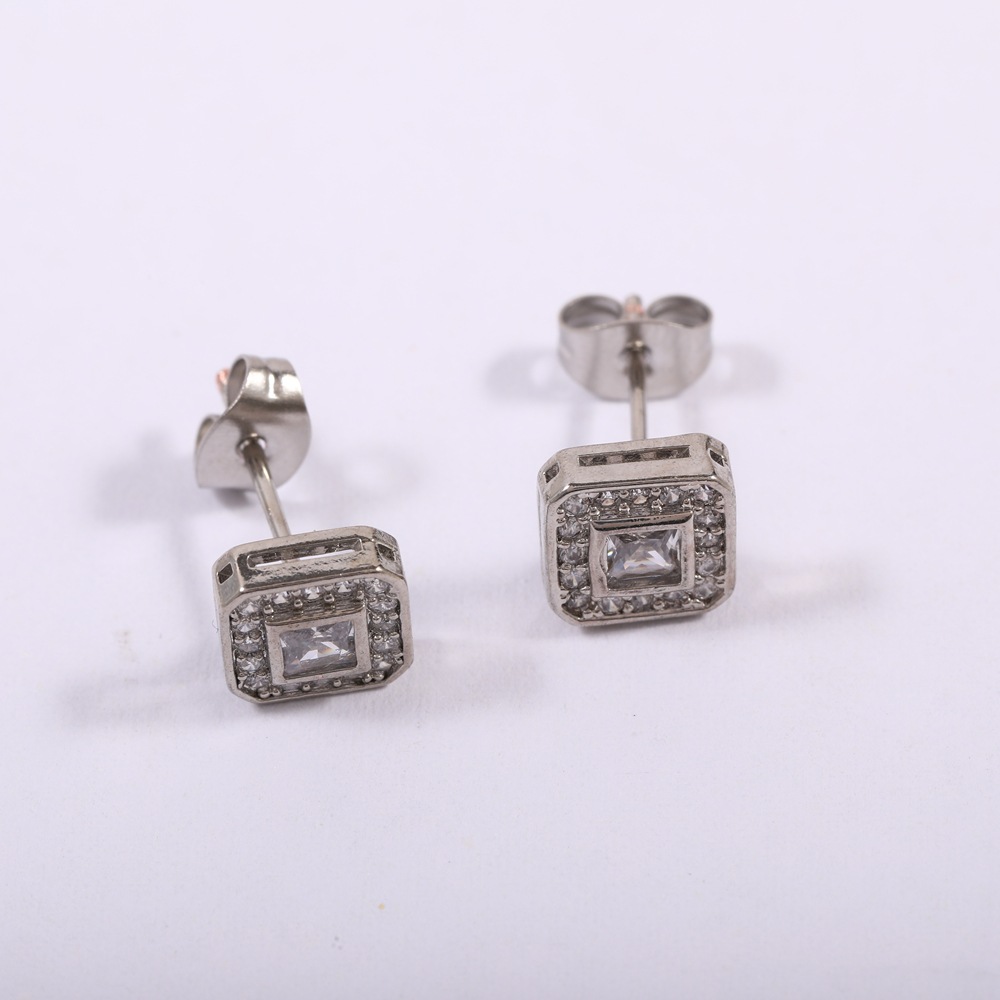 Minimalist Stainless Steel Stud Earrings For Men Punk Style_voghion.com