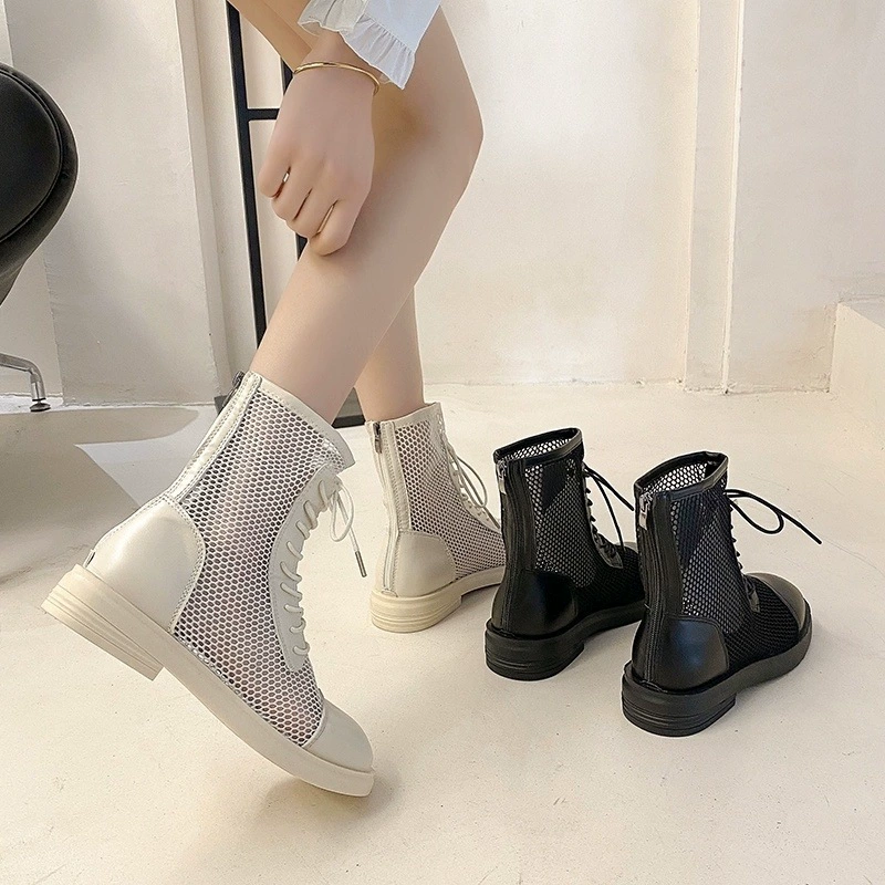 Martens, white summer thin mesh breathable low boots, 2023 collection