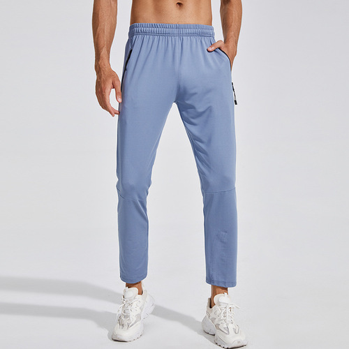New casual sports trousers for men, loose straight high elastic outdoor running basketball fitness pants quick-drying school uniform pants