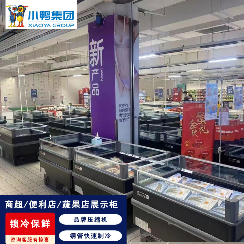 小鸭新卡加立冷冻/冷藏双温双控展示柜串串柜海产品熟食保鲜柜
