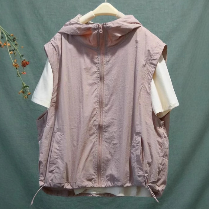 Summer Thin Spring and Summer Thin Hooded Zipper Women's Vest New Style Sun Protection All-match Sun Protection Jacket