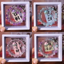 爆花水晶串珠手链批发琉璃清新甜美油画风吊坠送学生闺蜜文创饰品