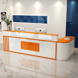 Company Reception Desk Bar Cashier Corner Education and Training Institution Semi-round Corner Desk Simple and Modern