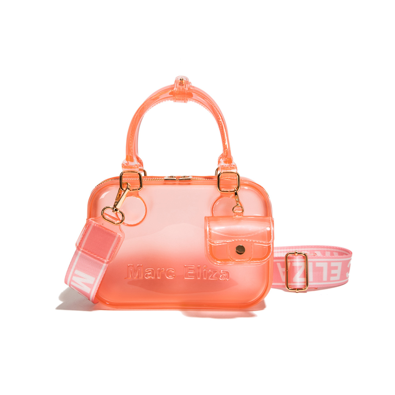 Estilo occidental transparente casual moda gelatina portátil pequeño bolso cuadrado femenino 2025 nuevo bolso bandolera de alta gama de todo fósforo