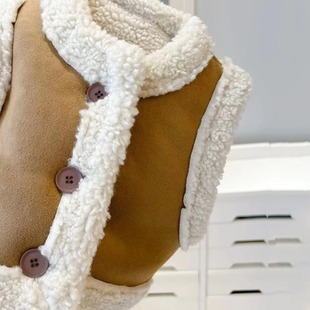 Children's lamb fur vest autumn and winter New Korean style children's clothing Western style baby fleece-lined warm boys and girls vest jacket