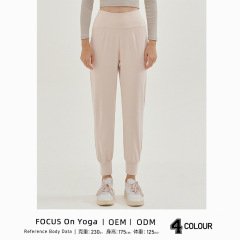 Cross-border new style fitness sports trousers women's drawstring straight-leg casual yoga pants fashionable high-waisted outdoor quick-drying pants