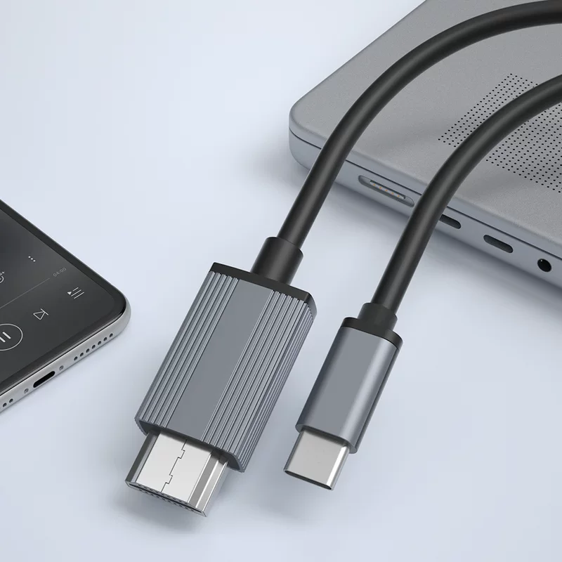 Кабель Type-C к HDMI для одного экрана, совместимый с Apple 15, Android телефон/планшет, HD-экран, телевизор, вращение