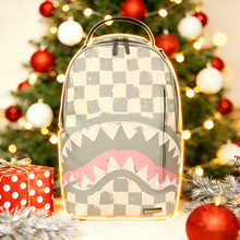 2025新款SG休闲鲨鱼双肩包商务大容量男士背包校园高颜值书包防水