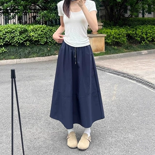 大码胖MM显瘦半身裙女春夏季薄款a字裙高腰宽松显瘦工装伞裙子