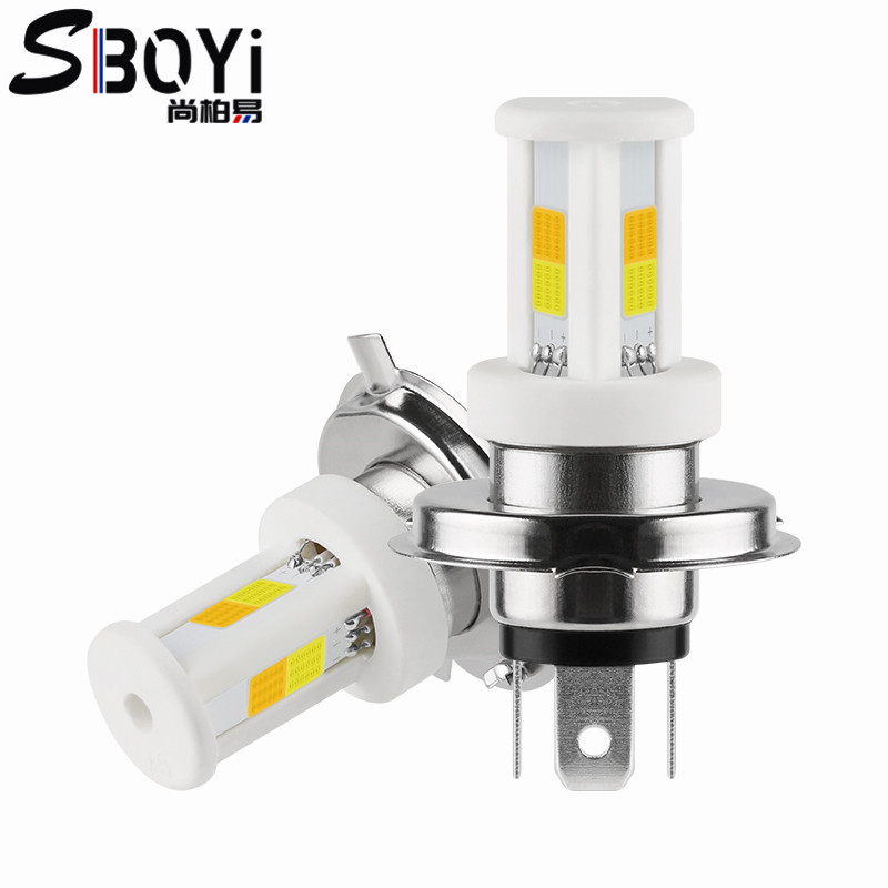 Electric motorcycle LED headlights COB ceramic BA20D double -claw H4…