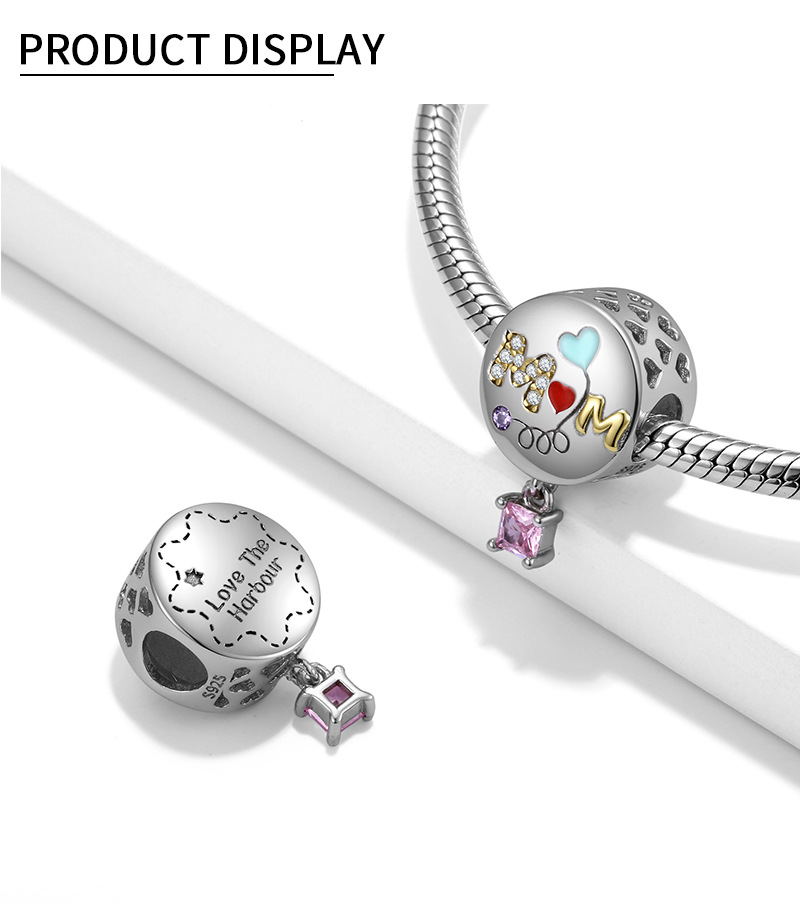 Title 5, Liebe Heißluftballon S925 Sterling Silber Perle...