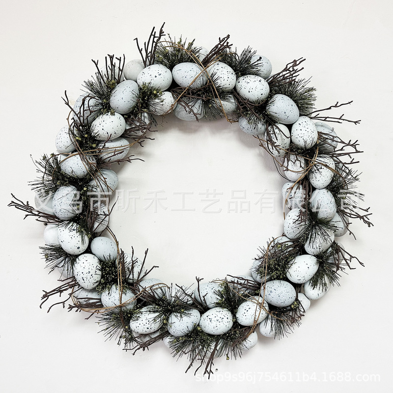 Cross-border Easter egg rattan ring Garland Easter egg Garland Holiday front door decoration Garland giant Garland