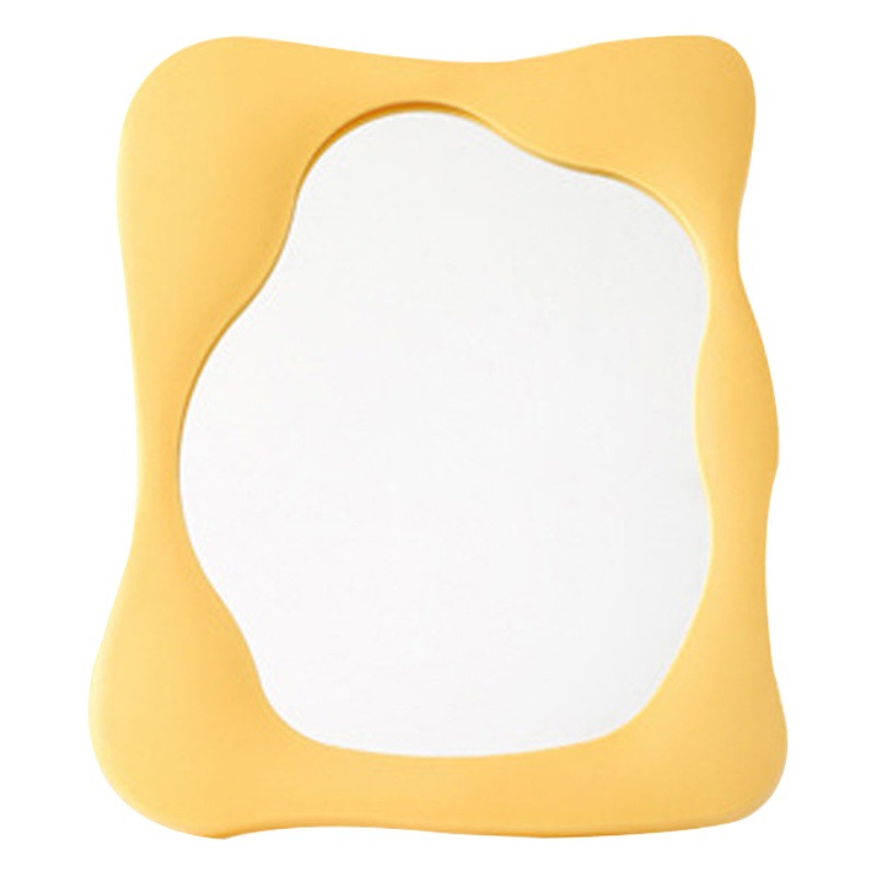 Espejo de maquillaje de escritorio ins Espejo de princesa espejo de dormitorio de estudiantes espejo plano con soporte irregular espejo portátil simple