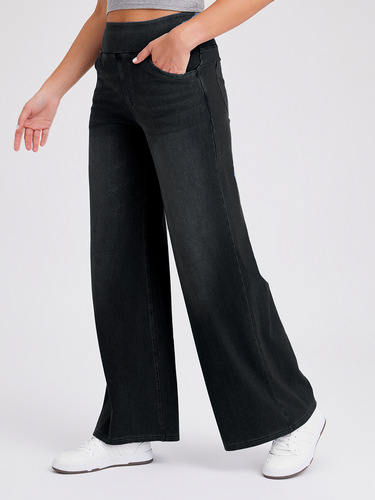 Cross-border new large-size denim wide-leg pants for women, high-waist slimming multi-pocket straight loose cat-beard horse-monkey casual pants
