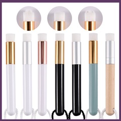 Solid wood nose brush to clean pores, makeup brush, nose shadow brush, cleansing flat brush, wood color small nose brush, blackhead removal brush