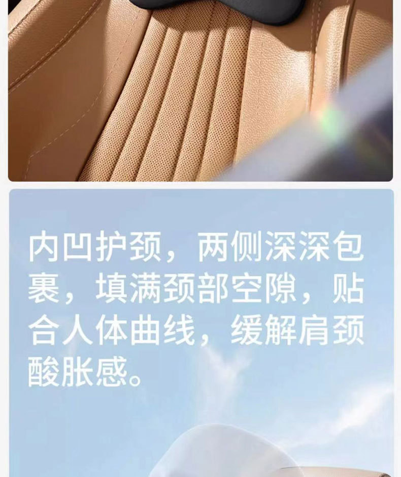 Car Headrest and Lumbar Support Memory Foam Car Cushion for Long Sitting, Neck and Waist Protection Pillow