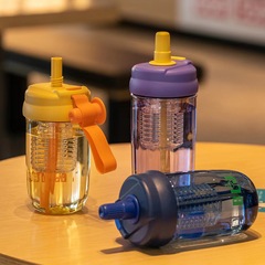 簡約水杯男女夏季辦公室高顏值塑料便攜學生花茶帶過濾網隨手杯