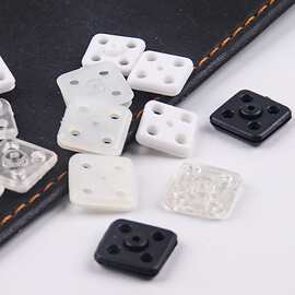 现货批发透明白色黑色暗扣方形全透明按扣子母扣隐形纽扣手缝扣