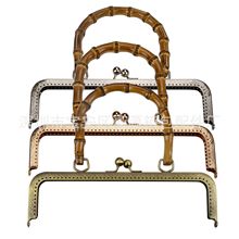 20-25CM方形压花针孔真竹子手挽口金 DIY手袋夹子 手工材料包配件