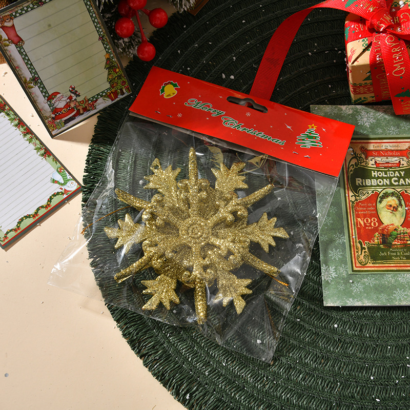 Decoración Navideña Transfronteriza 2026, Copos de Nieve, Adornos para Árboles de Navidad, Copos de Nieve de 12 CM, Artículos Navideños en 3D image 3