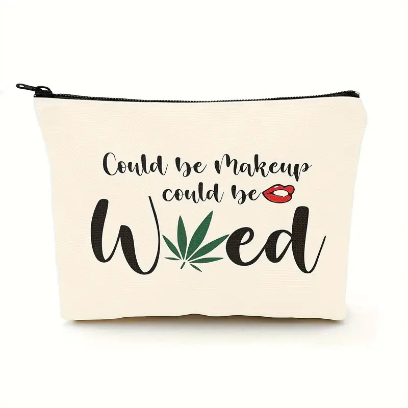 Cross-border Temu Carta Popular decoración Lino impresión a doble cara bolsa de cosméticos bolsa de almacenamiento bolsa de cremallera multifuncional de las mujeres