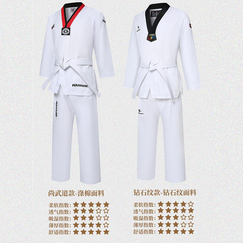 Traje de taekwondo de manga corta de verano transfronterizo Traje de entrenamiento de boxeo para adultos para niños Traje de artes marciales de Taekwondo Hall