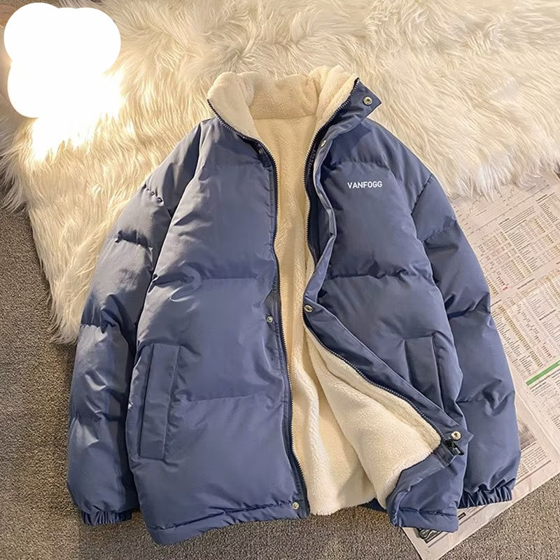 Abrigo de algodón acolchado para hombre 2022 Invierno nuevo abrigo de pan Estilo de Hong Kong guapo abrigo de algodón acolchado con cuello alto suelto ins Abrigo acolchado de algodón del todo fósforo