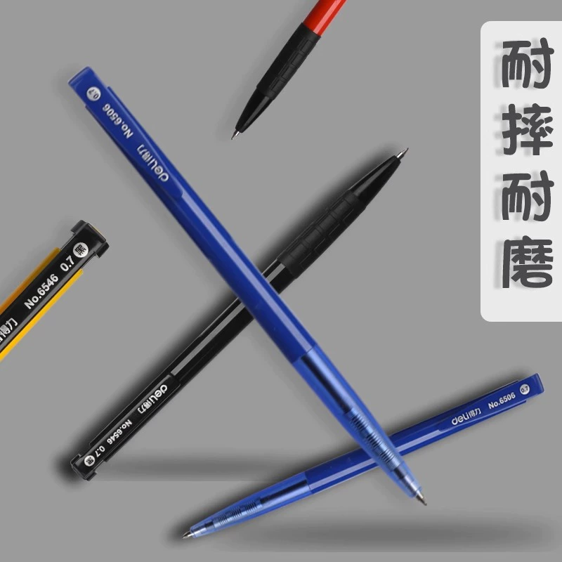 Blue red old-fashioned ballpoint pen for students for office
