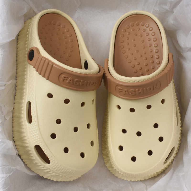 Spot super hot 2024 primavera y verano zapatos de suela gruesa EVA para adultos para mujeres zuecos transpirables aumentados para playa junto al mar