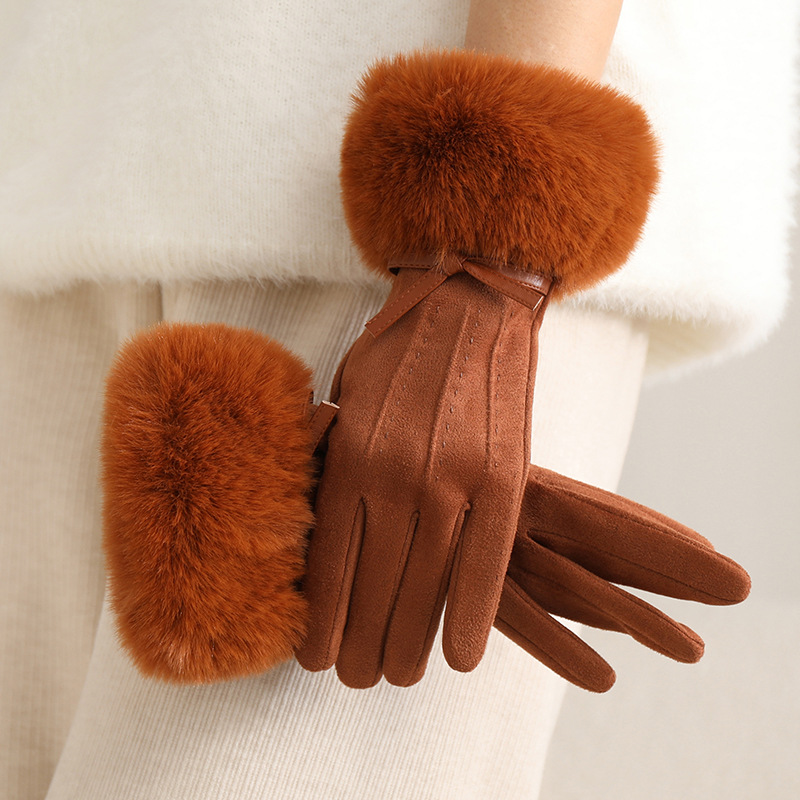 Guantes Térmicos Táctiles para Mujer de Poliéster, A prueba de Viento para Exteriores en Invierno