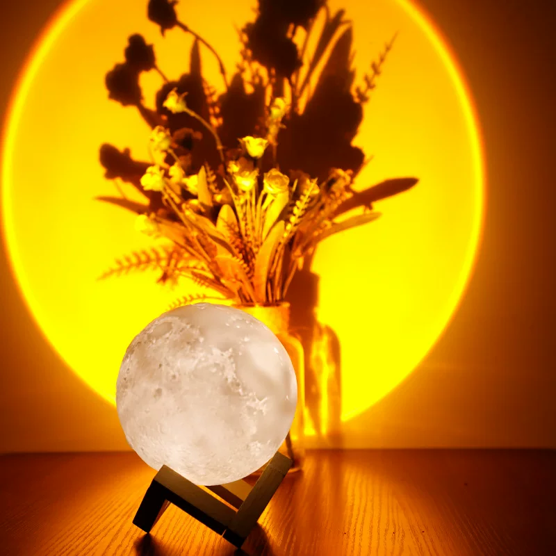 (Cross-border trading), moon, lights, atmospheric night light