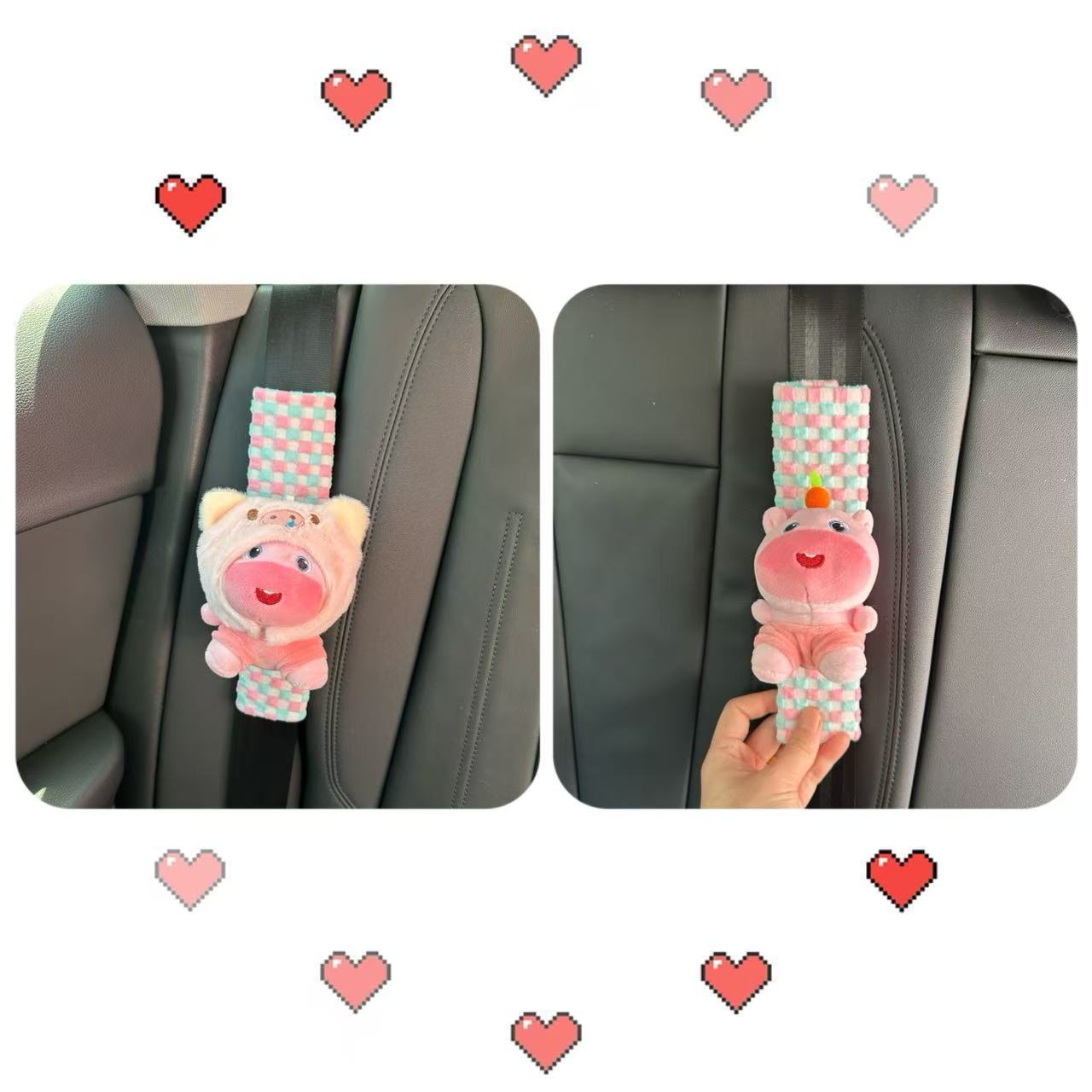 Plush Capybara Lulu Car Seatbelt Shoulder Pad Cartoon Protective Cover Anti-Scratch Clothing Cute Decorative Item Creative