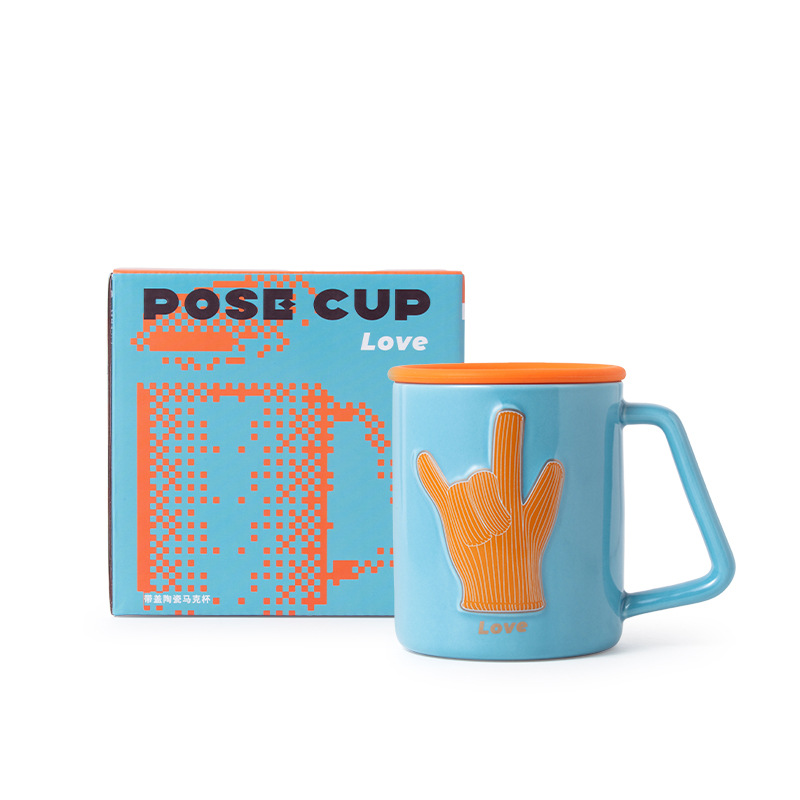 Fábrica de gestos creativos de Liling tazas de cerámica tazas de café tazas de marca tazas de cerámica regalo de vacaciones al por mayor tazas de cerámica