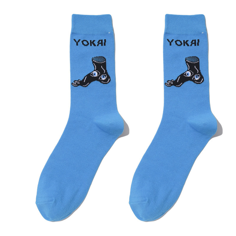 Male Japanese Monster Animation Socks Female Cotton Monster Story Sock Cartoon Personality Trend Boat Socks-5Prs 51 Img_5801
