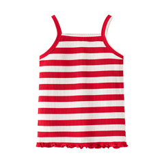 安佰鹿春秋洋氣女童套裝裙子寶寶小香風條紋裙開衫公主吊帶連衣裙