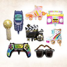 亚马逊热卖收音机溜冰鞋气球 八十年代主题派对装饰布置气球