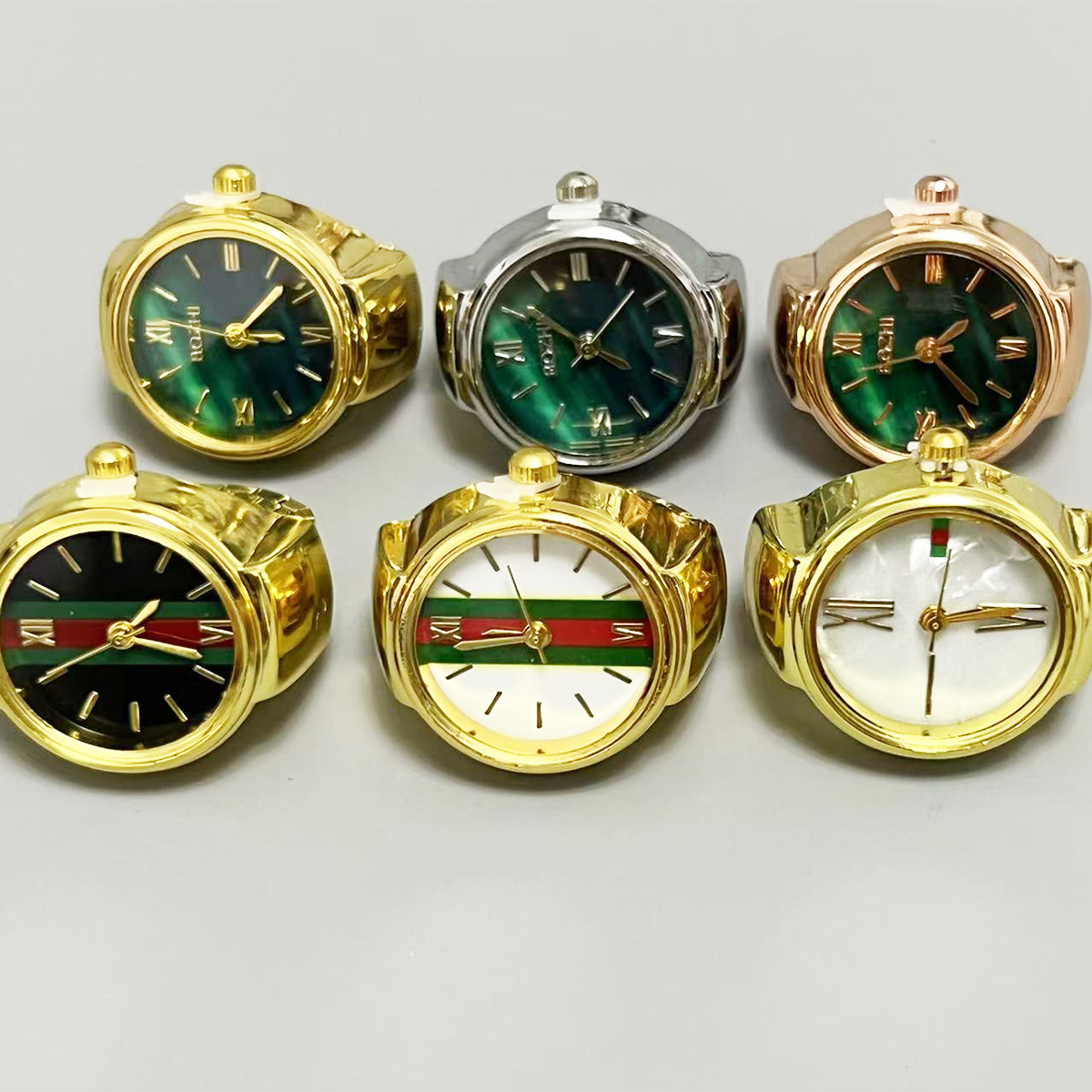 Cross-border new hot-selling personalized fashion simple men's and women's digital mini ring watch can see the time