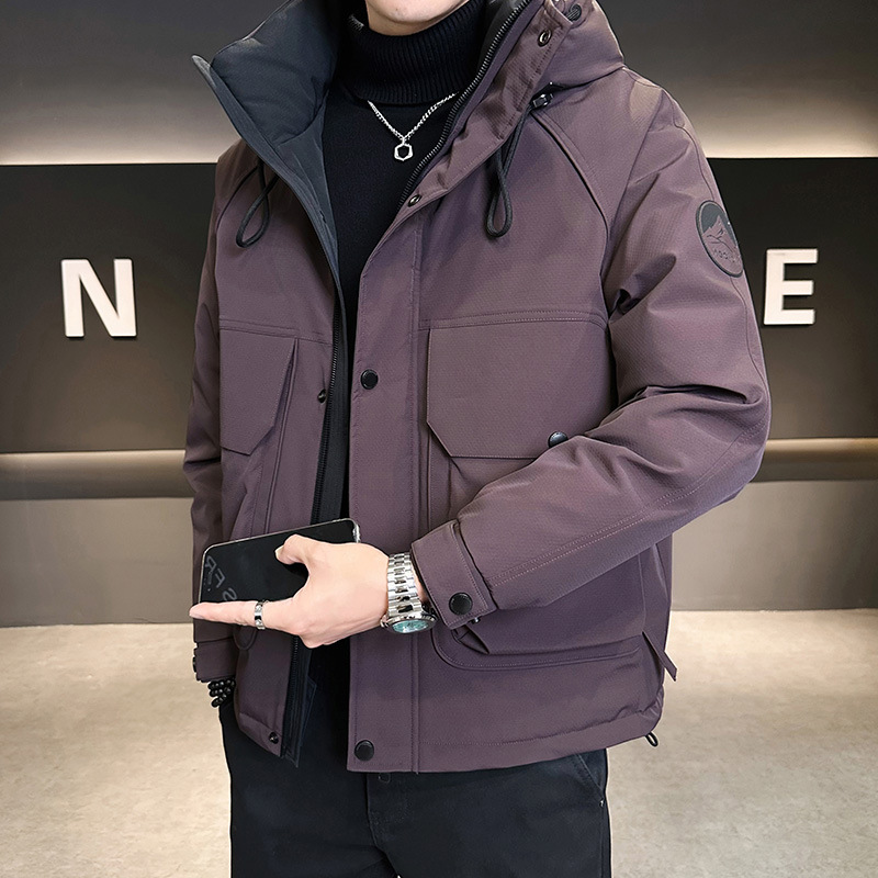 Men's down Jacket Winter Cold-Proof White Duck down 2025 New Thickened American Workwear Style Windbreaker Jacket Men's Fashion