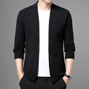 Ziyuan Clothing Spring and Autumn Men's New Knitted Cardigan Simple and Versatile Sweater Jacket Dropshipping