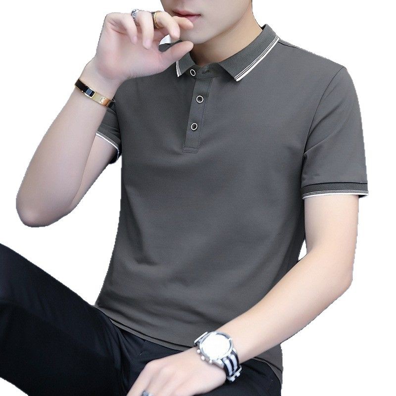 Gran tamaño transfronterizo de ropa de hombre de manga media solapa de manga corta de hombre camiseta de verano de hombre polo ropa de trabajo logo bordado impresa