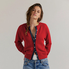 eBay爆款设计感撞色针织衫小众简约开衫小香风外套秋冬季温柔上衣