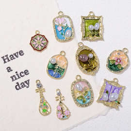 莫奈花园法式漫画挂件DIY饰品复古轻奢高级感手作发饰装饰配件